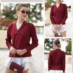 Zeagoo Sweaters for Women Long Sleeve Shirts V Neck Knit Pullover