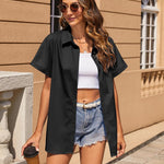 Zeagoo Women's Cotton Button Down Shirts Short Sleeve Casual Shirts