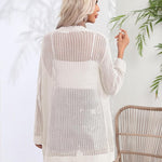 Zeagoo Women 2024 Lightweight Crochet Cardigan Long Sleeve Open Front Knit Sweater Summer Kimono Cover Up with Pockets