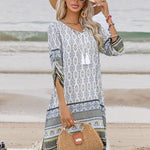 Zeagoo Summer Dresses Women's Bohemian Flower Dress (DE Only)