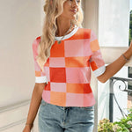 Zeagoo Short Sleeve Sweater Crew Neck Dressy Casual Soft Knit Tops