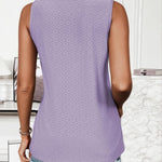 Zeagoo Sleeveless Eyelet Shirts High Neck Top