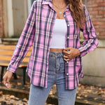Zeagoo Flannel Shirt Women Button Down Long Sleeve Plaid Shirts