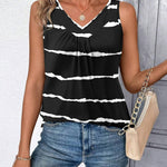 Zeagoo Tank Tops Loose Fit V Neck Ruched Sleeveless Tops