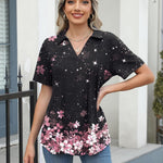 Zeagoo Short Sleeve Polo T Shirts Pleated V Neck Tee