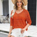 Zeagoo Women's Crochet Off The Shoulder Hollow Out Knit Tops