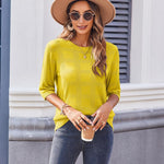 Zeagoo Loose Short Sleeve Tunic Tops Crochet Knit Pullover Sweater