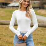 Zeagoo Women Long Sleeve T Shirts Crewneck Basic Knit Tops
