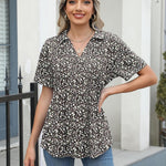 Zeagoo Short Sleeve Polo T Shirts Pleated V Neck Tee