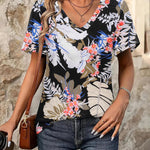Zeagoo Short Sleeve Shirts Dressy Tops with Pleats