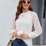 Zeagoo Elegant Blouse Long Sleeve Crew Neck T Shirt (DE Only)