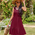 Zeagoo Summer Dress Knee-Length Round Neck Floral Dress (DE Only)