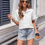 Zeagoo Short Sleeve Button Down Shirt Casual Loose Fit Blouses