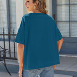 Zeagoo Women Short Sleeve T Shirts Round Neck Oversized Tee