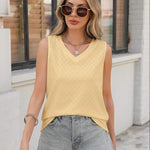 Zeagoo Women Eyelet Tank Tops Sleeveless Shirts V Neck Cute Top