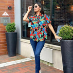 Zeagoo Womens Hawaiian Button Down Shirts Casual Floral Tropical Shirt