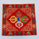 Buddha Stones Flower Endless Knot Prayer Altar Mat Healing Meditation 8 Auspicious Symbols Mat Table Runner