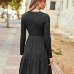 Zeagoo Women's Autumn Dress Long Sleeve Round Neck Knitted Dress