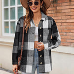 Zeagoo Women Flannel Shacket Jacket Plaid Button Down Shirt