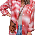 Zeagoo Long Sleeve Plaid Shirt for Women Flannel Button Down Shirts