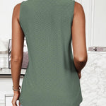 Zeagoo Sleeveless Eyelet Shirts High Neck Top