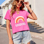 Zeagoo T Shirts Women American Flag Tops