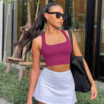 Zeagoo Square Neck Ribbed Tank Tops