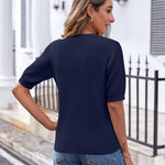 Zeagoo Short Sleeve Cardigan Button Down Ribbed Knit Sweater Tops