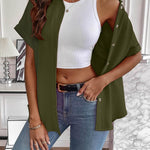 Zeagoo Short Sleeve Casual Roll-Up Cuffed Tops