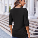 Zeagoo Loose Short Sleeve Tunic Tops Crochet Knit Pullover Sweater