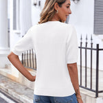 Zeagoo Short Sleeve Cardigan Button Down Ribbed Knit Sweater Tops