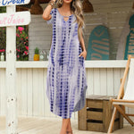 Zeagoo Maxi Dress with Pockets Short Sleeve Sundress