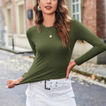 Zeagoo Women Y2K Crewneck Long Sleeve Slim Fit T-Shirt