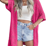 Zeagoo Short Sleeve Boho Oversized Knitted Cardigan