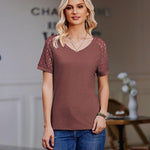 Zeagoo Women's Blouse Short Sleeve Lace Top (DE Only)
