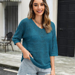 Zeagoo Women's Crochet Off The Shoulder Hollow Out Knit Tops