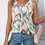 Zeagoo Tank Tops Loose Fit V Neck Ruched Sleeveless Tops