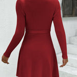 Zeagoo Women's Casual Dress Tie Waist Fall Ribbed Dress