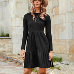 Zeagoo Women's Autumn Dress Long Sleeve Round Neck Knitted Dress