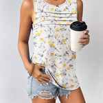 Zeagoo Tank Top Blouses Scooped Neck Pleated Front Shirts