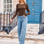 Zeagoo Women Long Sleeve T Shirts Crewneck Basic Knit Tops