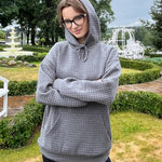 Zeagoo Hoodie Oversize Hoodie Casual Waffle Pullover (DE Only)