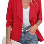 Zeagoo Women's Blazer Elegant 3/4 Sleeve Long Blazer (DE Only)