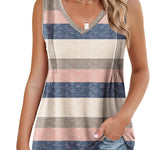 Zeagoo Pleated Tank Tops Loose Fit V Neck Sleeveless Tops