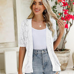 Zeagoo Short Sleeve Crochet Cardigan