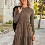 Zeagoo Women's Autumn Dress Long Sleeve Round Neck Knitted Dress