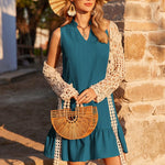 Zeagoo Summer Dress Women's Sleeveless V-Neck T-Shirt (DE Only)
