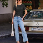 Zeagoo T-Shirt Short Sleeve Tops Casual Crew Neck Blouse (DE Only)
