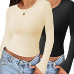 Zeagoo Women Long Sleeve T Shirts Crewneck Basic Knit Tops