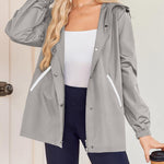 Zeagoo Rain Jacket Women Lightweight Waterproof Hooded Zip Raincoat